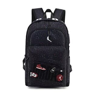 Trendy Flying Man Velcro Starry Sky Backpack Large Capacity Student School Bag Unisex Casual Backpack