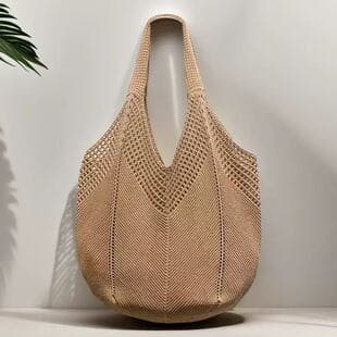 Korean Retro Ins Single-Shoulder Woven Bag New Style Vacation Casual Beach Crossbody Crochet Handbag Versatile Tote