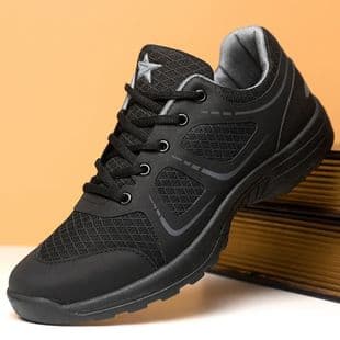 New Physical Training Shoes Men's Summer Black Training Shoes Ultra Light Breathable Running Shoes Wear-resistant Rubber Shoes Men's sneaker