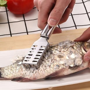 Kitchen Gadgets Stainless Steel Fish Scale Scraper Fish Scale Remover Fish Scaler Fish Brush