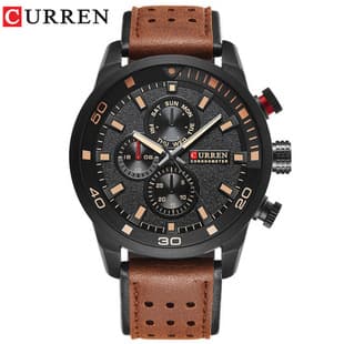 Curren/Carrien 8250 Men's Fake Three-Eye Leather Strap Watch Waterproof Watch Casual Business Leather Strap Watch
