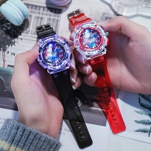 New Cartoon Children's Luminous Electronic Watch, Luminous Student Flash Sports Birthday Gift Quartz Watch Wholesale
