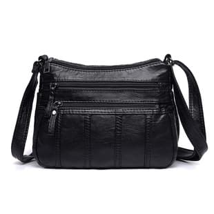 Single shoulder mother bag 2020 new washed leather soft leather middle-aged women's bag messenger bag large capacity middle-aged and elderly messenger bag