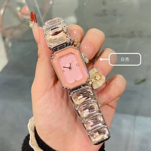 Popular Foreign Trade Women's Watch, Same Style as Shijia, Colorful Small Square Quartz Watch, Fashionable Steel Strap Bracelet Women's Watch Wholesale