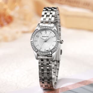 Fashion New DOUKOU Steel Belt Women's Watch Cross-border Foreign Trade Advanced Sense Niche Student Women's Watch Guangzhou Wristwatch