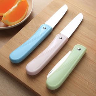 Stainless steel folding fruit knife, portable and compact for home use, small peeling knife, kitchen knife, fruit peeler
