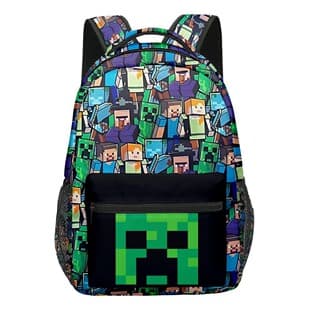 Minecraft Double-Sided Printed School Bag for Primary and Secondary School Students 20L Cross-Border Casual Backpack