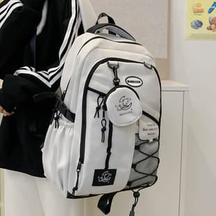 Korean Department College Style Schoolbag Female Junior High School Students Large Capacity Senior high school Campus Backpack Couple High-value All-match Backpack