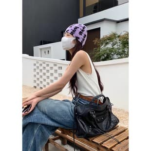 Paris Rivet Tassel Motorcycle Bag Abg Sexy Bag Street Style Large Capacity High-End One-Shoulder Cross-Body Handbag