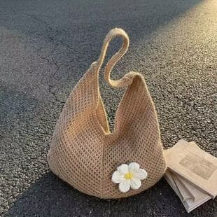Hollow Woven Tote Bag for Women 2026 Summer New Large Capacity Backpack Simple Crossbody Bag Versatile