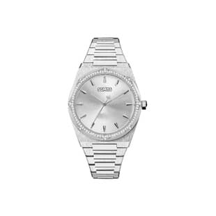 Popular Cross-Border Foreign Trade Item: Empress-Style Crushed Ice Blue Watch, New Snake Bone Metal Quartz Saturn Small Gold Watch for Women