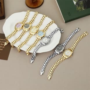Light Luxury Retro Women's Steel Band Watch with Roman Numerals, Multi-Color Dial, Business Versatile Quartz Wristwatch, Wholesale from Manufacturer