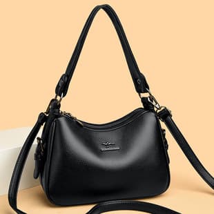 Cross-Border Women's Bag, Soft Leather, Fashionable Underarm Shoulder Bag, Large Capacity, Middle-Aged and Elderly Women's Bag, High-End Mom Bag