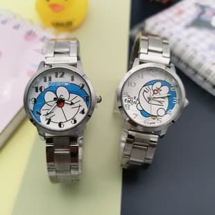Cartoon Doraemon Cross-Border Stainless Steel Watch, Cute Children's Quartz Watch, Factory Direct Supply, Large Dial, Steel Band