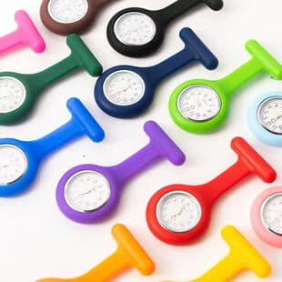 Foreign trade silicone nurse watch student pocket watch pin hanging watch manufacturers in stock can set logo men's and women's watches wholesale