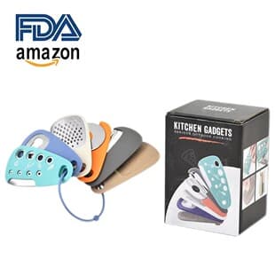 Multifunctional Kitchen Gadget Set of 6 Pieces: Melon Grater, Herb Cutter, Garlic Grinder, Can Opener, Cheese Grater, Pizza Knife Set