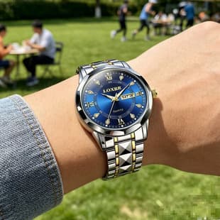 Men's Watch Manufacturer Quartz Stainless Steel Business Dual Calendar Watch Luxury Gold Watch Non-Mechanical Watch