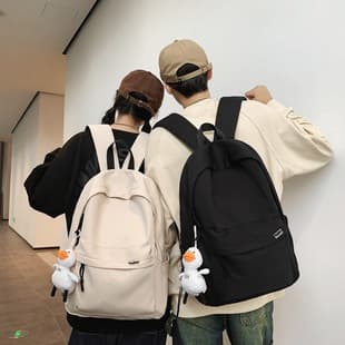 Simple Double-Shoulder Computer Backpack for Men and Women, Large Capacity, Good-Looking, Versatile School Bag for Middle School, High School, and College Students, Lightweight