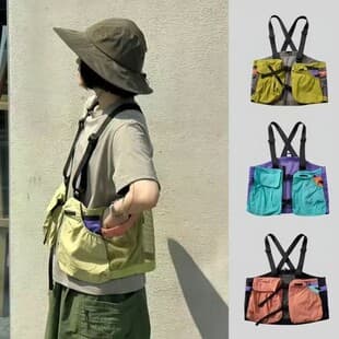 Contrast Color Outdoor Vest Bag for Men and Women, Breathable and Lightweight Cycling and Running Backpack, Fashionable Casual Travel Vest