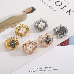 Time Ring Watch Foreign Trade Hot Sale Wholesale Popular Manufacturer Direct Sales Plum Blossom Four-Leaf Clover Finger Watch