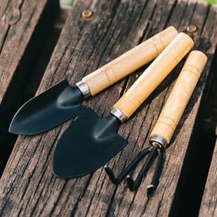 Garden Small Shovel Indoor Flower Bonsai Soil Loosening Planting Flower and Vegetable Tools Gardening Large Three-Piece Set Potted Plant Shovel