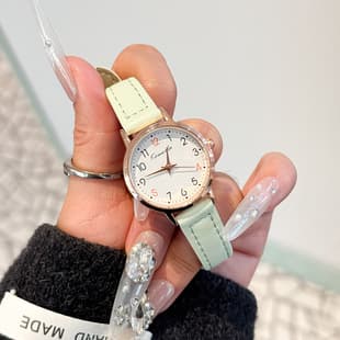 Exam Watch for Female Middle School Students, Pointer Type, Silent, Simple, Fashionable, Thin Strap, Small Dial, Mori Girl Style, Retro Style