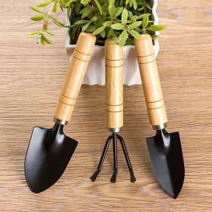 Household Flower Small Shovel Gardening Tools Three-Piece Set Green Plant Fleshy Loose Soil Shovel Iron Shovel Potted Flower Shovel