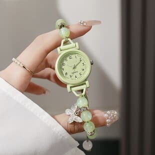 Butterfly Beaded Bracelet-Style Watch, Forest-Style Fresh and Simple Student Quartz Watch, Ins-Style Versatile Women's Watch Wholesale