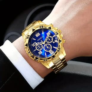 Cross-Border Popular Large Dial Men's Steel Band Watch, Fashionable Business White Light Glass Digital Quartz Watch Wholesale Wristwatch