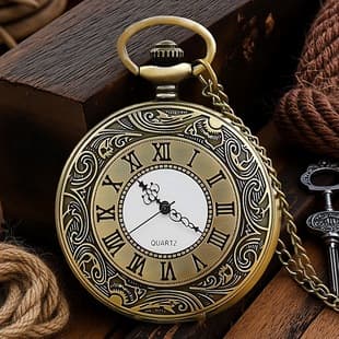 Wholesale Personalized Hollow-Out Vintage Pocket Watch Flip-Top Quartz Watch Creative Dial Vintage Pocket Watch Unisex