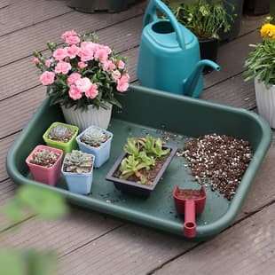 Flower Planting Tools, Gardening Mat, Succulent Soil Changing Mat, Operation Tray, Thickened Plastic Waterproof Mat, Multi-Functional Garden Tray