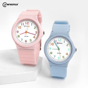 Student watch, waterproof quartz watch, simple silicone strap, new high-looking wristwatch for girls, only shows time, waterproof