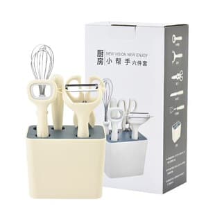 Kitchen Gadget Set Stainless Steel Peeler with Storage 6-Piece Set Melon Peeler Fruit Knife Set