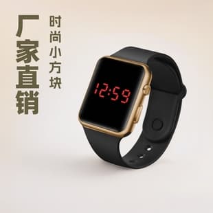 Factory direct electroplating small square electronic watch fashion outdoor sports students children LED electronic watch for men and women